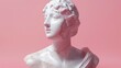 © Instacraft.Studio - Female marble statue made of white marble, isolated pink background