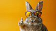 Adorable rabbit has thumbs up, like