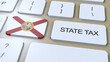 Florida State Tax with Flag. Button and Text Animation
