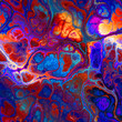 illuminated blue and fiery orange marbled seamless tile square 