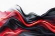 Luxurious black and red silk fabric flowing in an elegant 3D wave, creating an abstract gradient background, 3D illustration