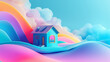 house with rainbow
