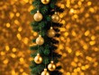 A Christmas tree with gold ornaments hanging from the branches. - seamless and tileable
