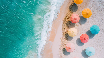 Wall Mural - umbrellas on the beach