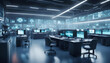 © homydesign - Beautiful blurred background  modern security control center