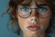 A teenager with glasses opts for laser eye surgery, hoping to escape the teasing and bullying associated with wearing spectacles. Concept of vision correction and self-confidence. Generative Ai.