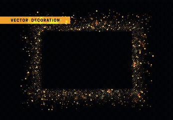 Wall Mural - festive decorative background with sparkles in the shape of a rectangular frame border. vector illus