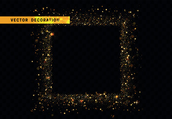 Wall Mural - festive decorative background with sparkles in the shape of a square frame border. vector illustrati