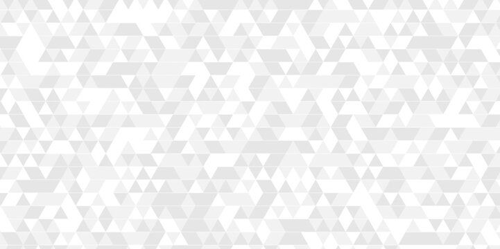 Vector geometric seamless technology gray and white triangle background. Abstract digital grid light pattern gray or white Polygon Mosaic triangle Background, business and corporate background.