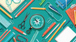Compass circle school supplies for children to make