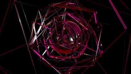 Wall Mural - Red glass structure. Computer generated 3d render