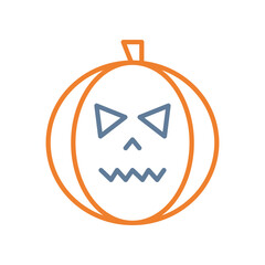 Pumpkin Line Two Color Icon