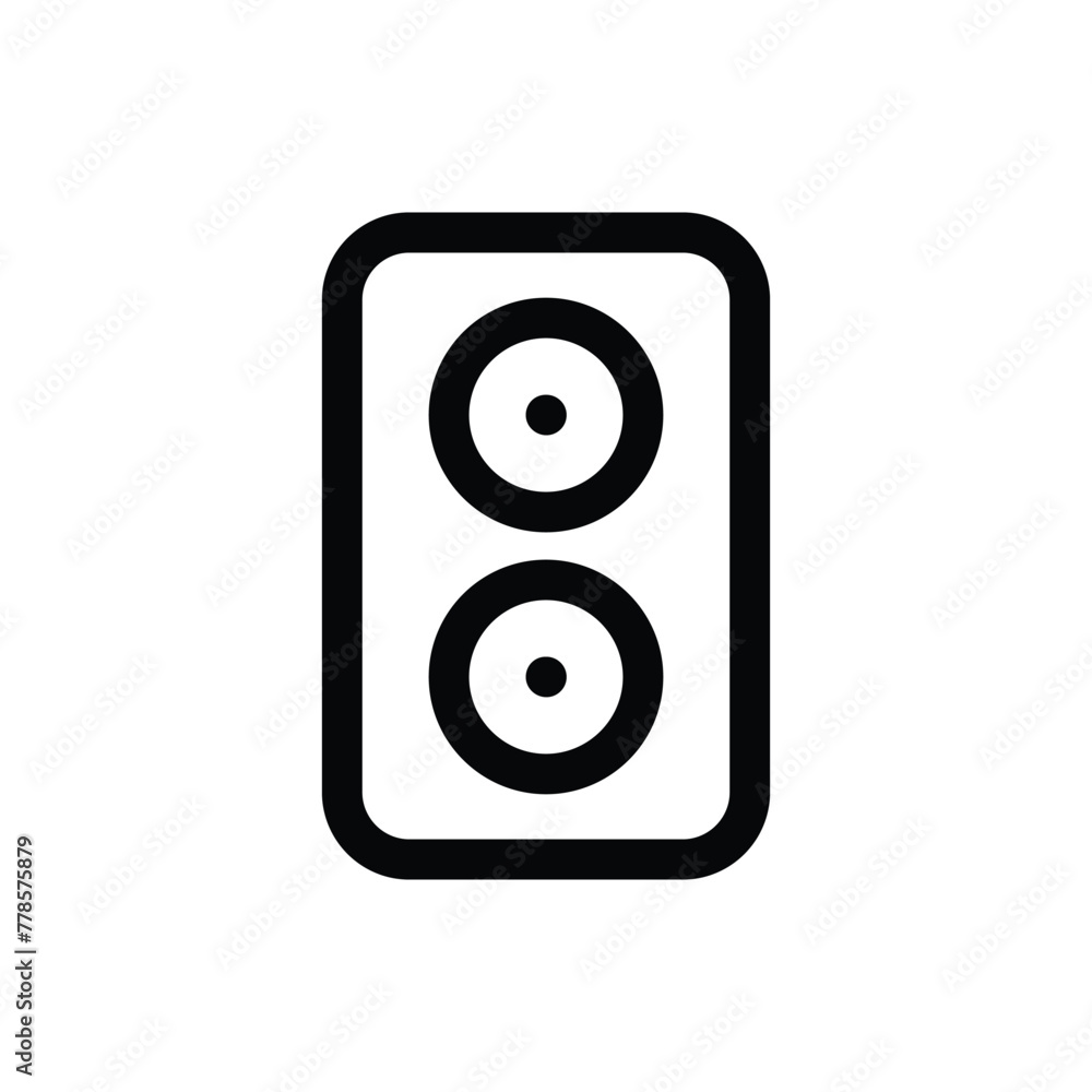 Simple Speaker line icon isolated on a white background	