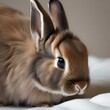 An adorable bunny with soft fur, grooming itself with delicate care3