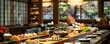Cozy traditional sushi setting featuring handcrafted delicacies like temaki and maki