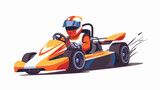 Fototapeta Londyn - Kart Racer. Vector illustration isolated on white 2