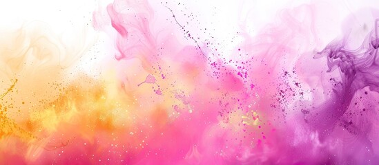 Poster - A vibrant watercolor painting with an explosion of Petal Pink, Purple, and Violet creating a mesmerizing Art Plant pattern in shades of Magenta