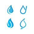 blue waterdrop combined with arrow logo vector icon