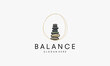 hand drawn balance stone logo vintage minimalist vector illustration icon template graphic design
