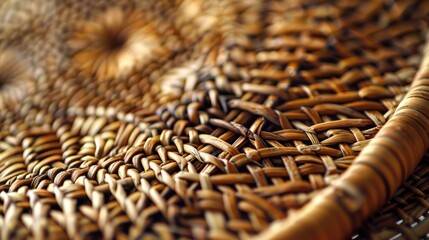 Wall Mural - Close up of wicker basket texture background