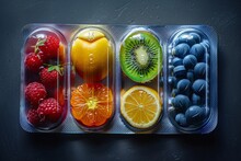 Fruits Inside Pill, Vitamin Supplement Nutrition As A Capsule With Fruits, Generative AI