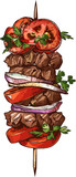 Fototapeta Las - Kebab Clipart Isolated on White Background
