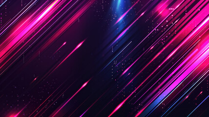 Wall Mural - Neon futuristic flashes on black background. Motion light lines backdrop. For banner, postcard, illustration. Created with generative AI tools
