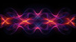 Neon futuristic flashes on black background. Motion light lines backdrop. For banner, postcard, illustration. Created with generative AI tools