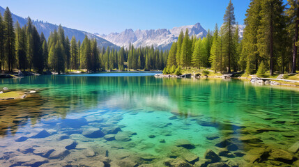 Wall Mural - lake in the mountains.