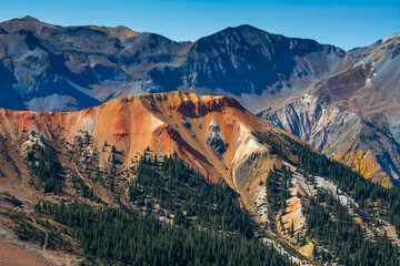 Red mountains in the San Juan Mountains near Ouray, Colorado