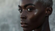 © Keitma - Close-up portrait of a black african female top model with very short white hair style