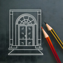 Wall Mural - sketch of a house