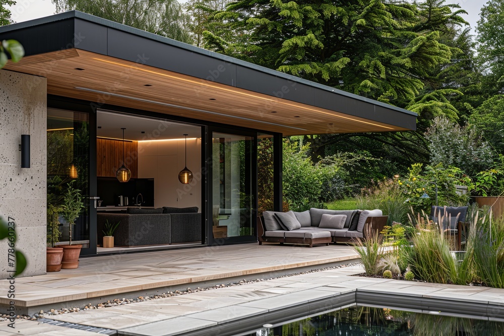 Interior Design of modern patio, interior design in a modern garden ...