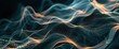 Lines move slowly in waves on black background. Motion. Thin lines move in waves. Background of stream of curved wavy threads,Fiery fractal shapes dance in a mystical, smoky backdrop