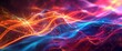 Loopable Background with nice abstract, futuristic colorful lines. Colorful Abstract Wavy Streaks,Neon Waves Background, Energy Light Lines Flow, Dark abstract background with glowing abstract waves