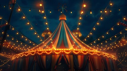 circus tent at night