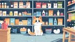 Cozy Pet Supply Shop with Shelves of Toys Food and Grooming Essentials for Furry Friends