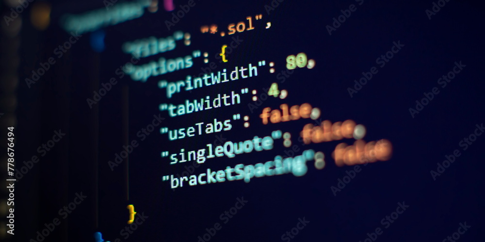IT business. Python code computer screen. Mobile application design ...