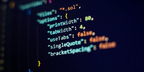 IT business. Python code computer screen. Mobile application design Concept.