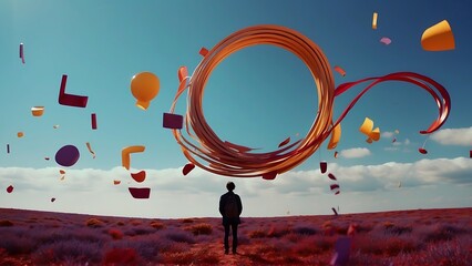 Music listening concept on abstract background.