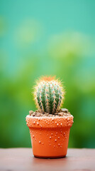 Wall Mural - Green cactus potted plant