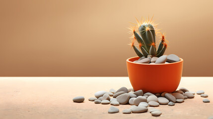 Wall Mural - Green cactus potted plant