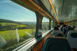 Passengers Enjoying Countryside View from Train