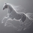 horse head is in line with the particles.with Generative AI technology