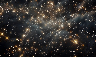 Wall Mural - dark sky at night, filled with an abundance of twinkling stars shining brightly above, generative ai