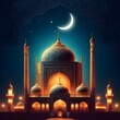 illustration of a mosque in the Ramzan celebration