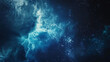 An electrifying display of blue and white resembling an intergalactic cloud formation surrounded by stars
