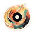 illustration of vinyl record an enduring, Isolated on transparent PNG background, Generative ai