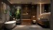Cozy minimalism defines this bathroom, elegance in every detail
