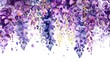 Watercolor wisteria clipart with cascading purple blooms.